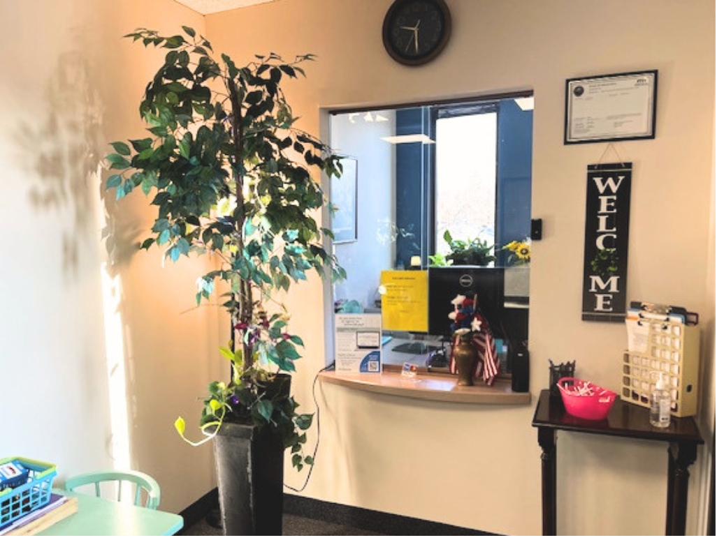 Front desk and reception area at Minnesota Mental Health Clinics Maplewood