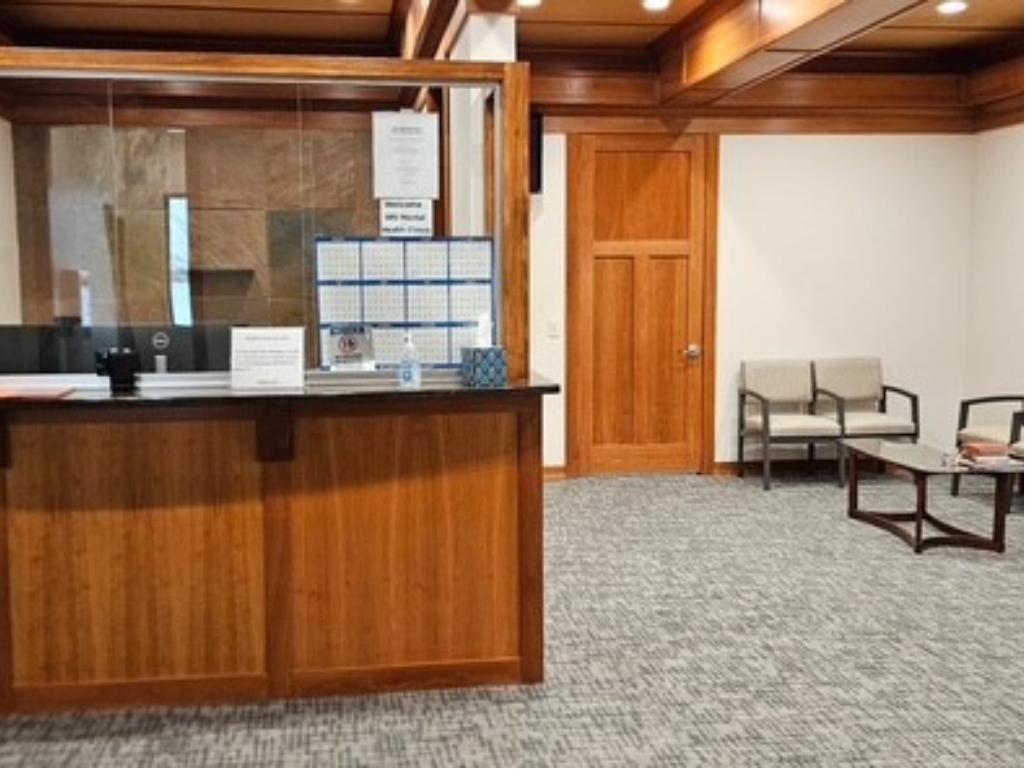 Front desk and lobby waiting area at Minnesota Mental Health Clinics Stillwater